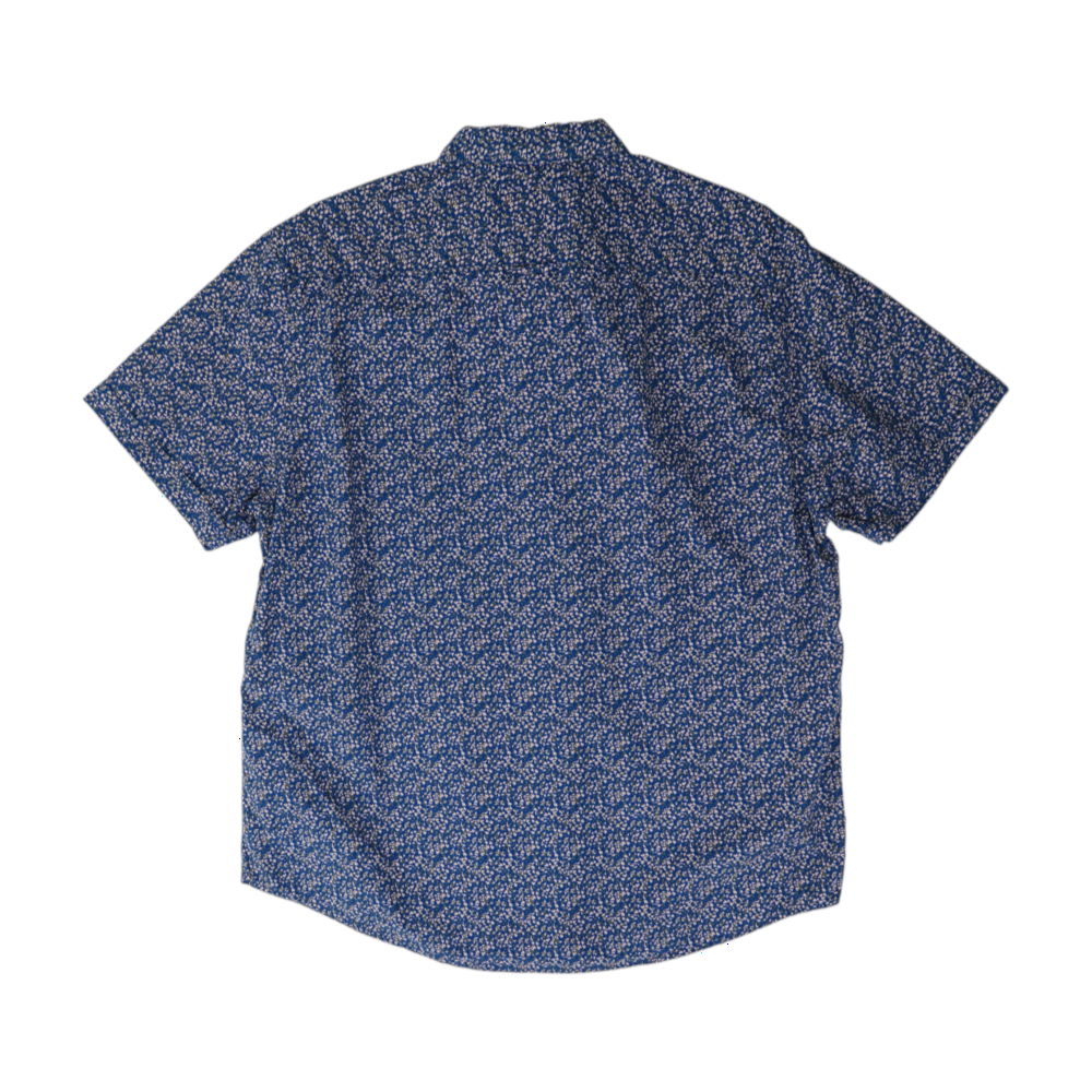 Navy Floral Short Sleeve Button Down