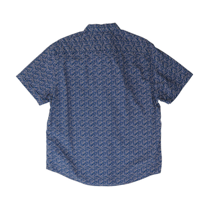 Navy Floral Short Sleeve Button Down