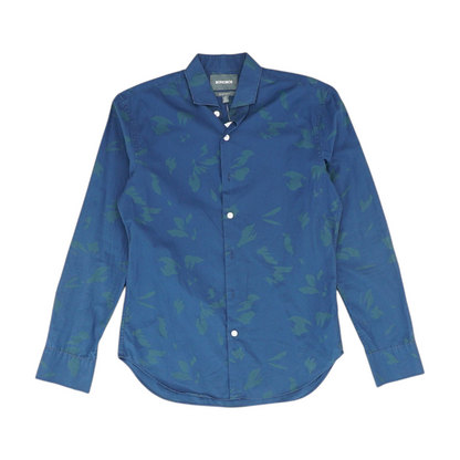 Blue Print Long Sleeve Button Down