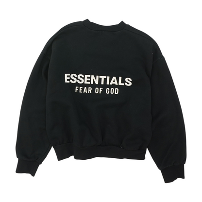 Black Solid Sweatshirt Pullover