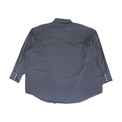 Navy Check Long Sleeve Button Down