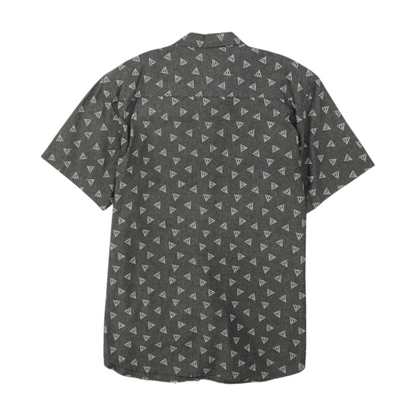 Gray Graphic Short Sleeve Button Down
