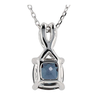 14K White Gold Synthetic Alexandrite Pendant Necklace