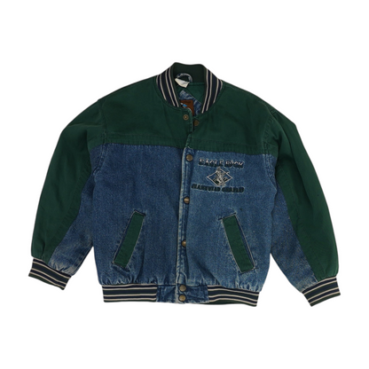 Vintage Blue Color Block Denim Jacket