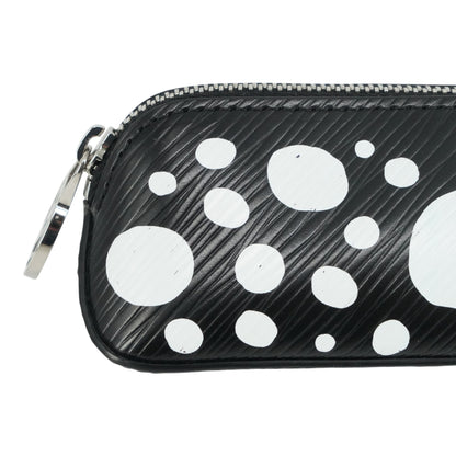 Black & White Infinity Dots Elizabeth Pencil Pouch in Epi Leather