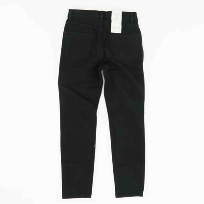 Black Solid High Rise Straight Leg Jeans