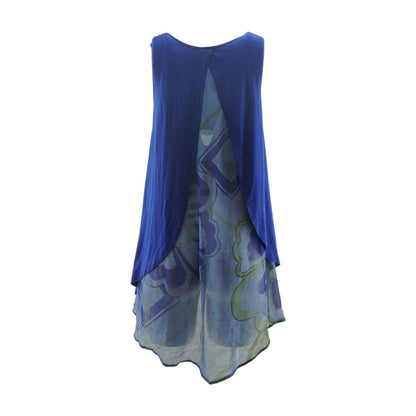 Blue Graphic Maternity Blouse