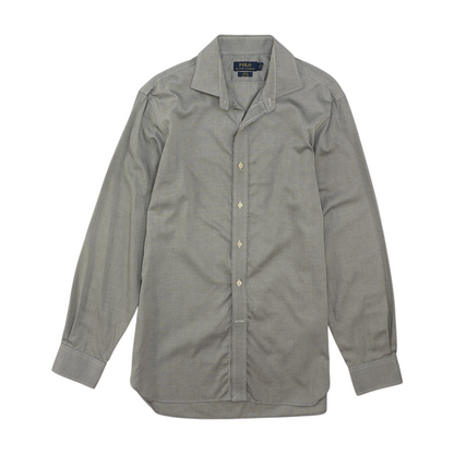 Gray Solid Long Sleeve Button Down