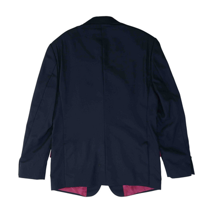 Navy Long Solid Sport Coat