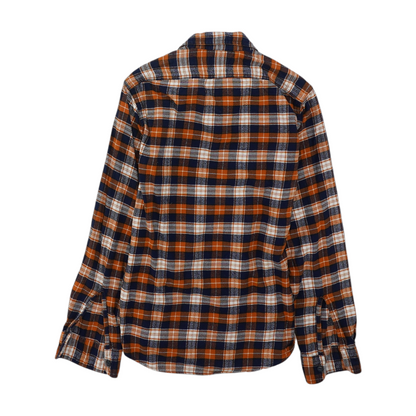Orange Plaid Flannel Button Down