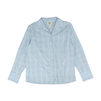 White Check Button Down