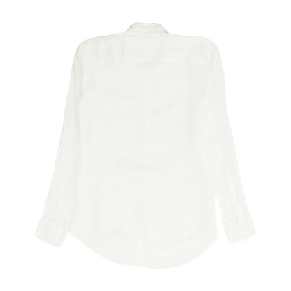 White Solid Long Sleeve Button Down