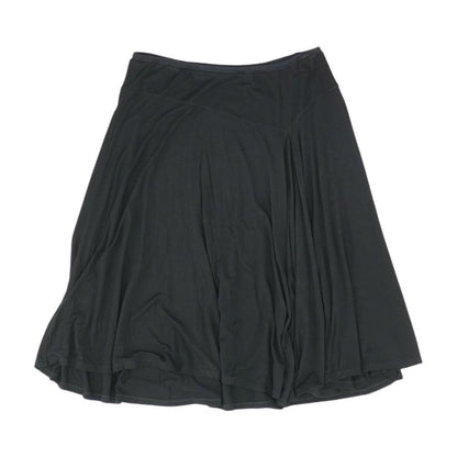 Black Solid Midi Skirt