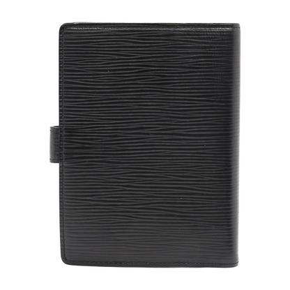 Black Epi Leather Small Ring Agenda Cover