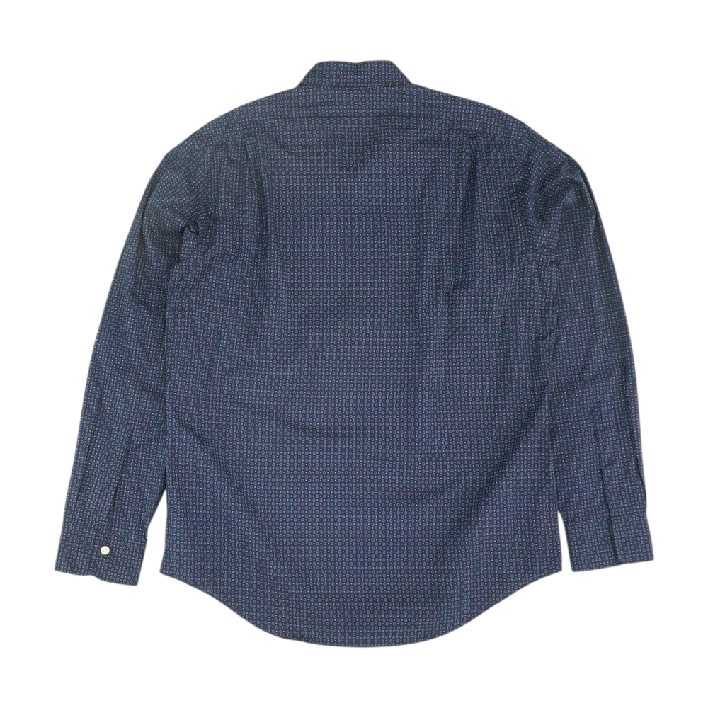 Navy Paisley Long Sleeve Button Down