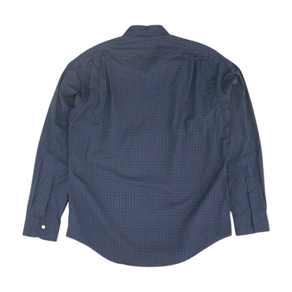 Navy Paisley Long Sleeve Button Down