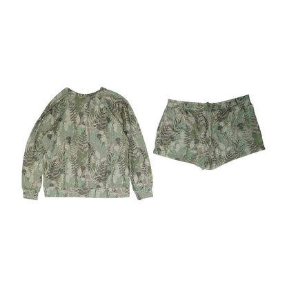 Green Print Pajama Set