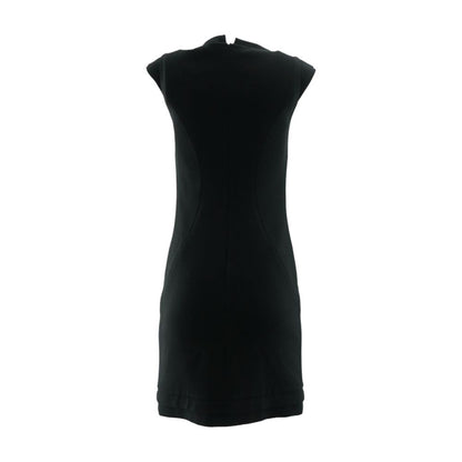 Black Solid Midi Dress