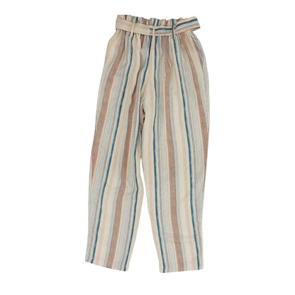 Beige Striped Pants