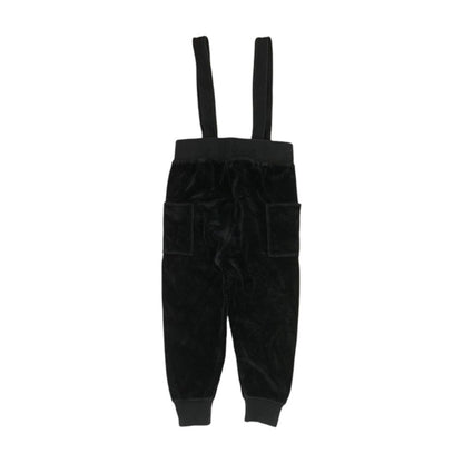 Black Solid Overalls
