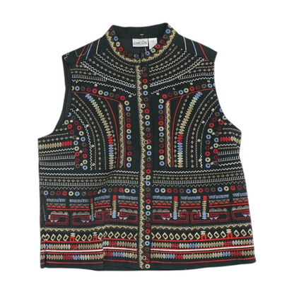 Vintage Black Print Vest