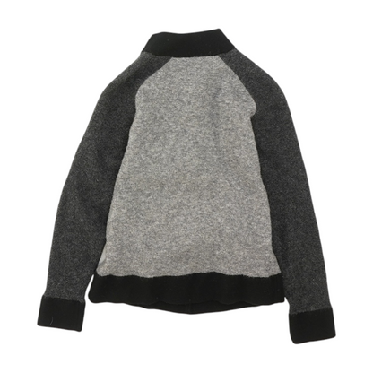 Gray Petite Color Block Cardigan Sweater