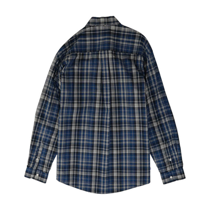 Navy Plaid Long Sleeve Button Down
