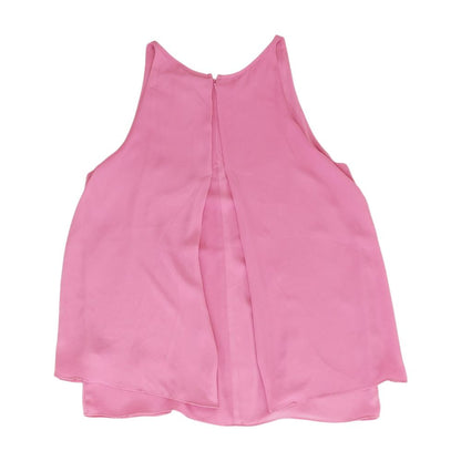 Pink Solid Sleeveless Blouse