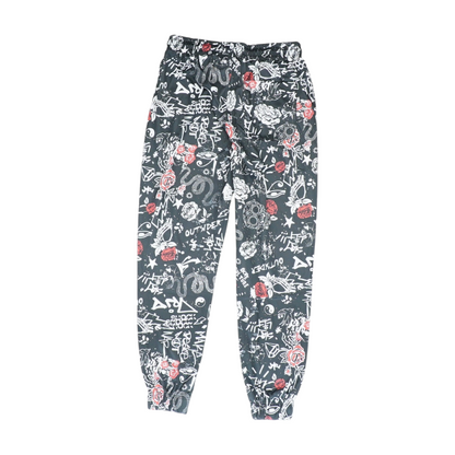 Black Graphic Regular Pants