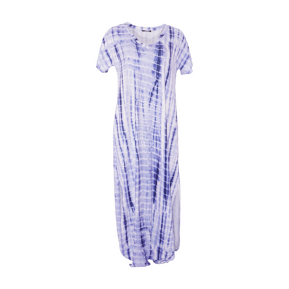 huskary Blue Tie-Dye Maxi Dress – Image 1