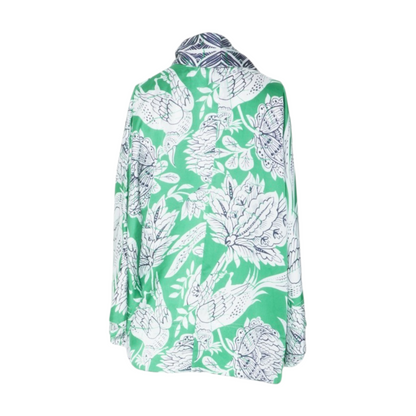 Green Print Cardigan