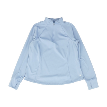 Blue Solid 1/4 Zip Pullover