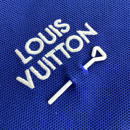 Blue Solid Short Sleeve Polo