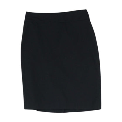 Black Solid Midi Skirt