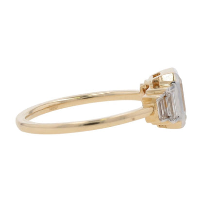 1 3/8 Ct 14K Gold Lab Grown Diamond Bezel Set Center Engagement Ring