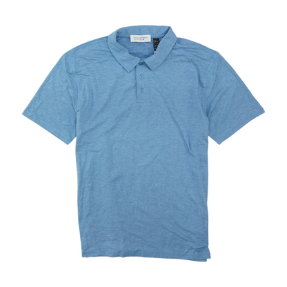 Blue Solid Short Sleeve Polo