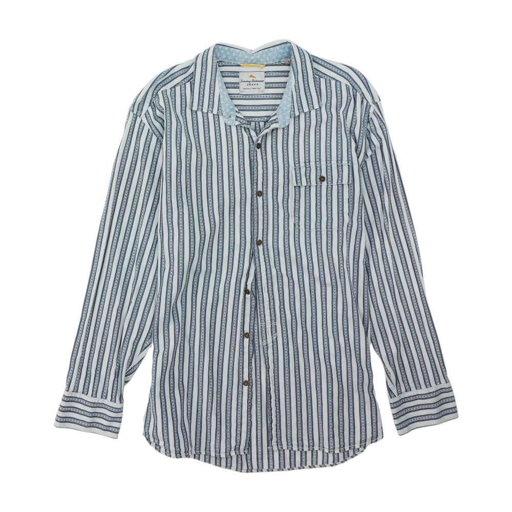 Blue Striped Long Sleeve Button Down