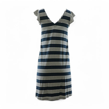 Navy Striped Midi Dress