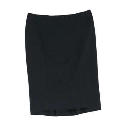 Black Solid Midi Skirt