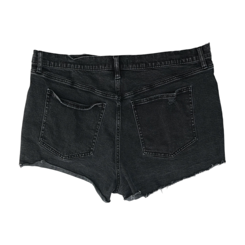 Black Plus Size Solid Denim Shorts