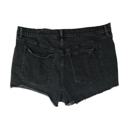 Black Plus Size Solid Denim Shorts