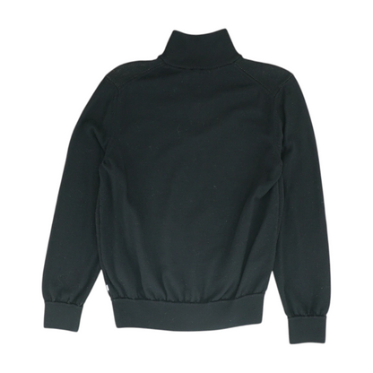 Black Solid 1/4 Zip Sweater
