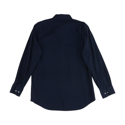 Navy Check Long Sleeve Button Down