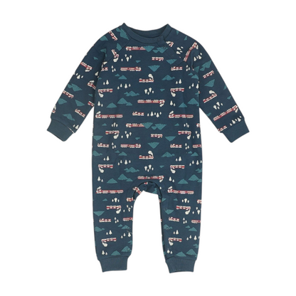 Navy Print One-Piece