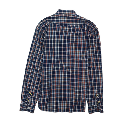 Navy Plaid Long Sleeve Button Down