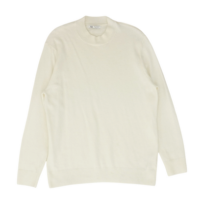 Ivory Solid Pullover Sweater