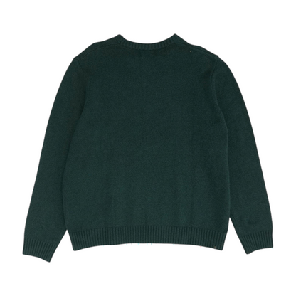 Green Graphic Pullover Sweater