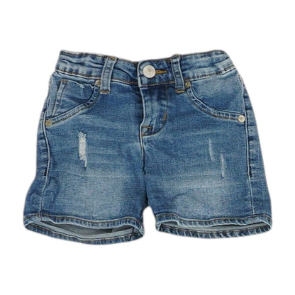 Blue Solid Denim Shorts