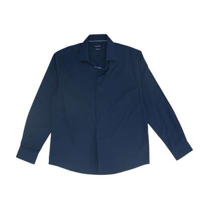 Navy Solid Long Sleeve Button Down