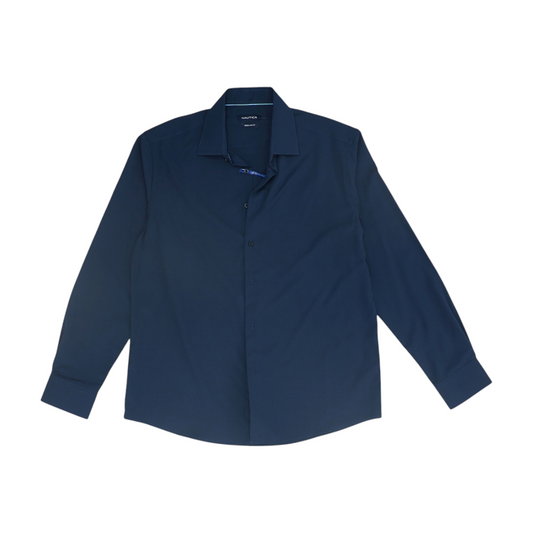 Navy Solid Long Sleeve Button Down
